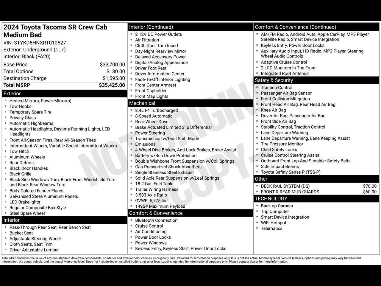 Toyota Tacoma SR Double Cab 2WD 2024