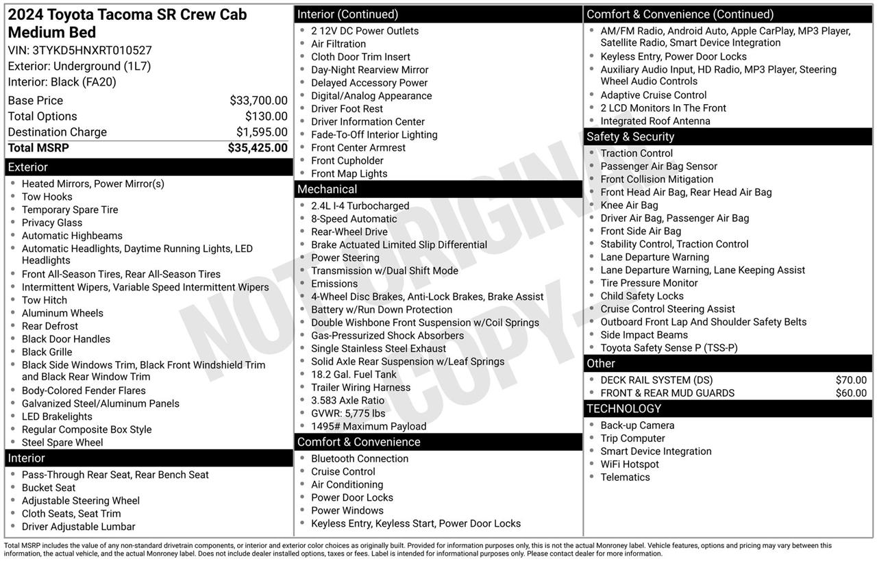 Toyota Tacoma SR Double Cab 2WD 2024