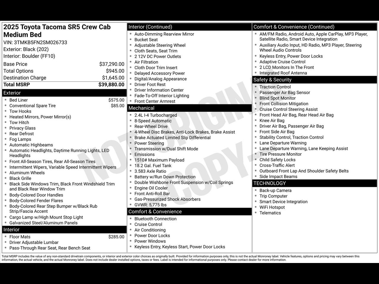 Toyota Tacoma TRD Sport Double Cab 2WD 2025