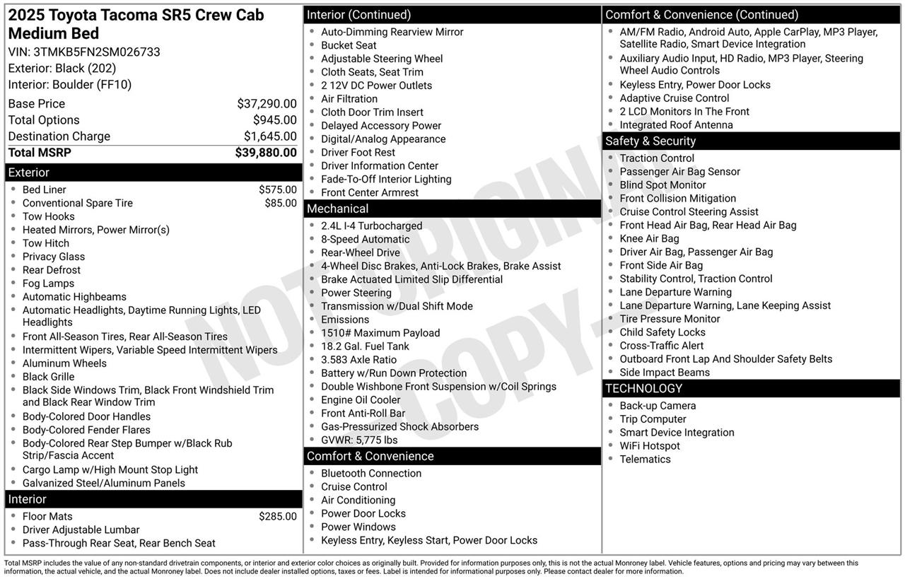 Toyota Tacoma TRD Sport Double Cab 2WD 2025