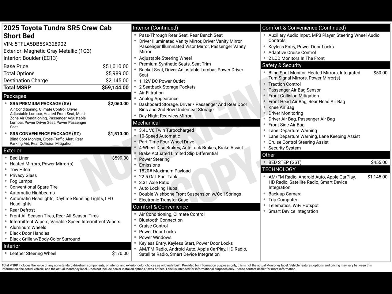 Toyota Tundra SR5 CrewMax 4WD 2025