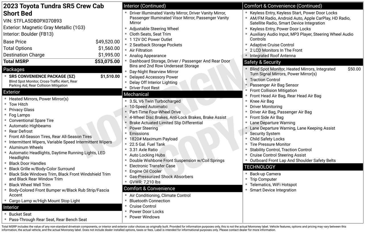 Toyota Tundra SR5 CrewMax 4WD 2023