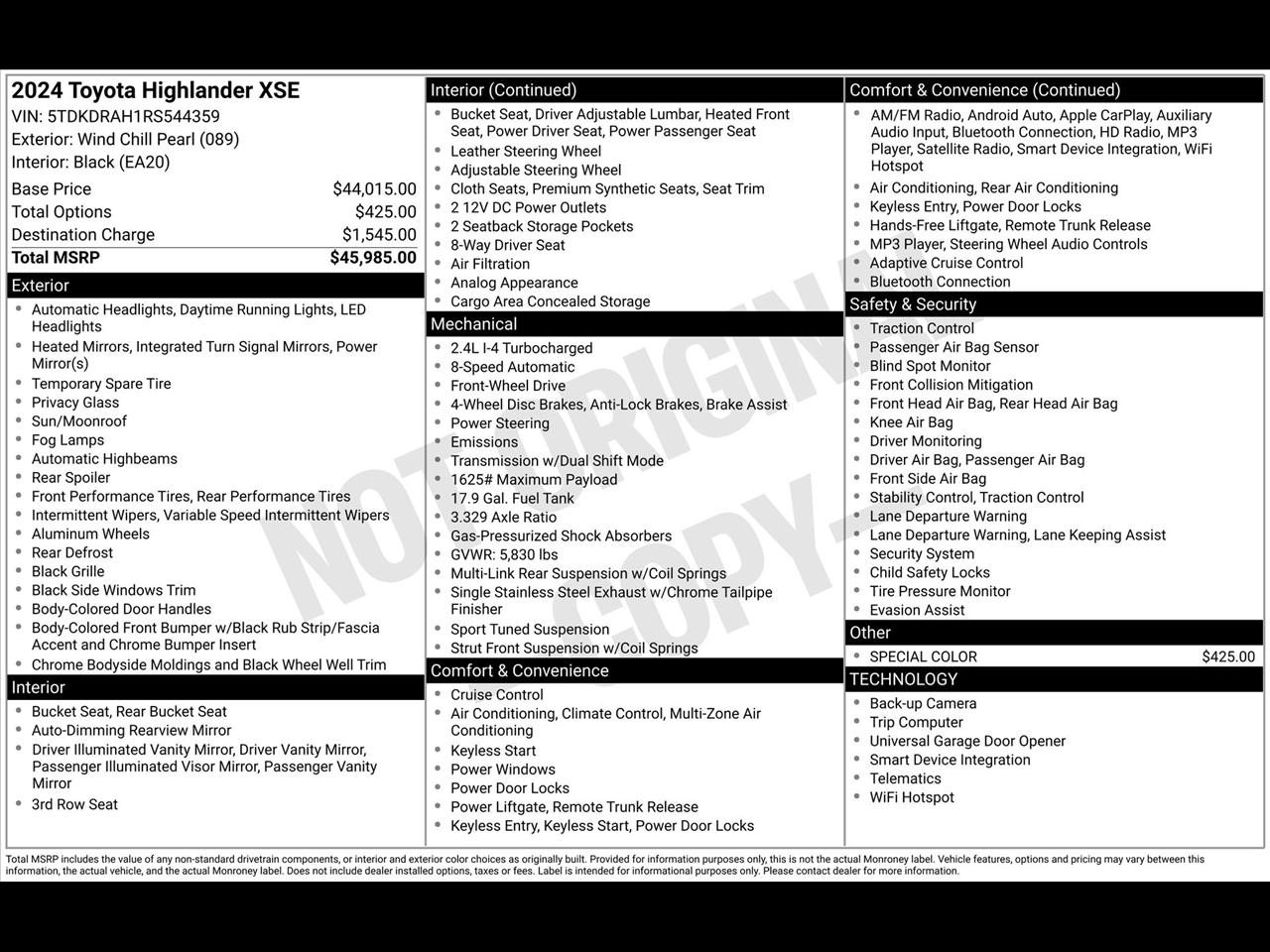 Toyota Highlander XLE 2024