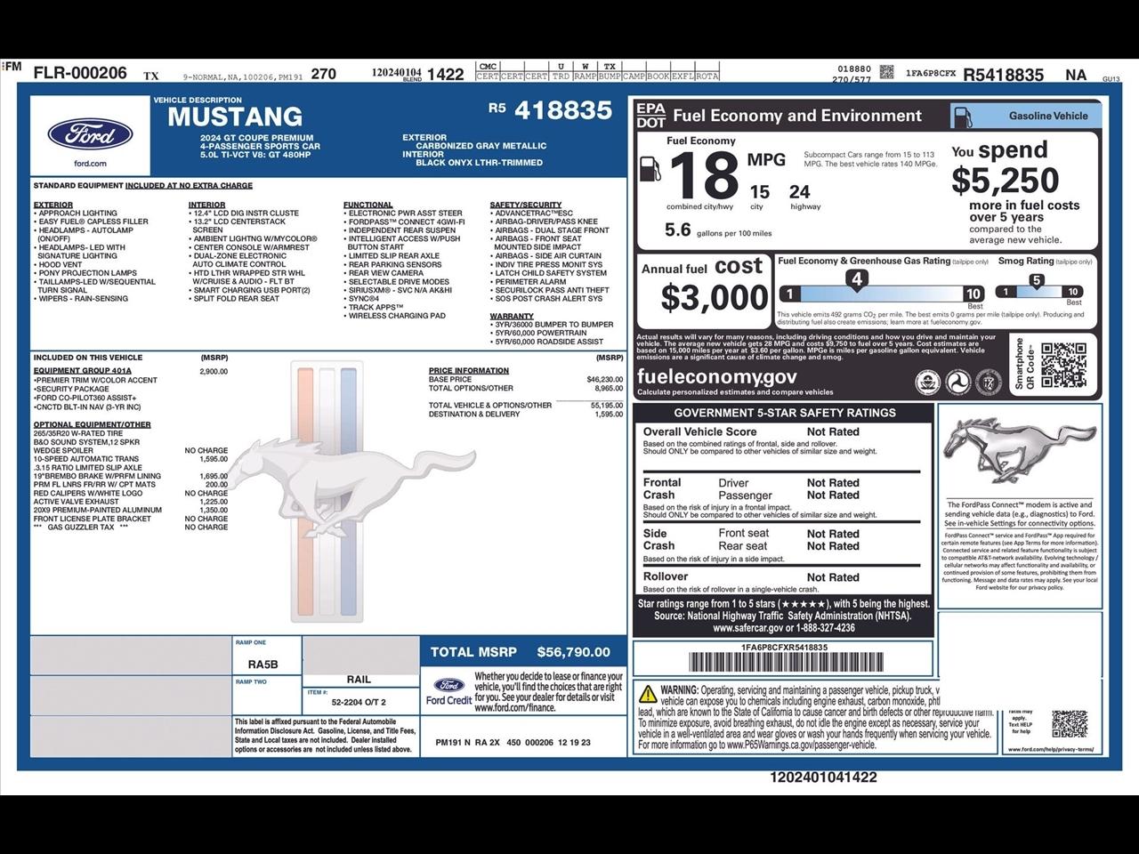 Ford Mustang GT Premium Coupe 2024