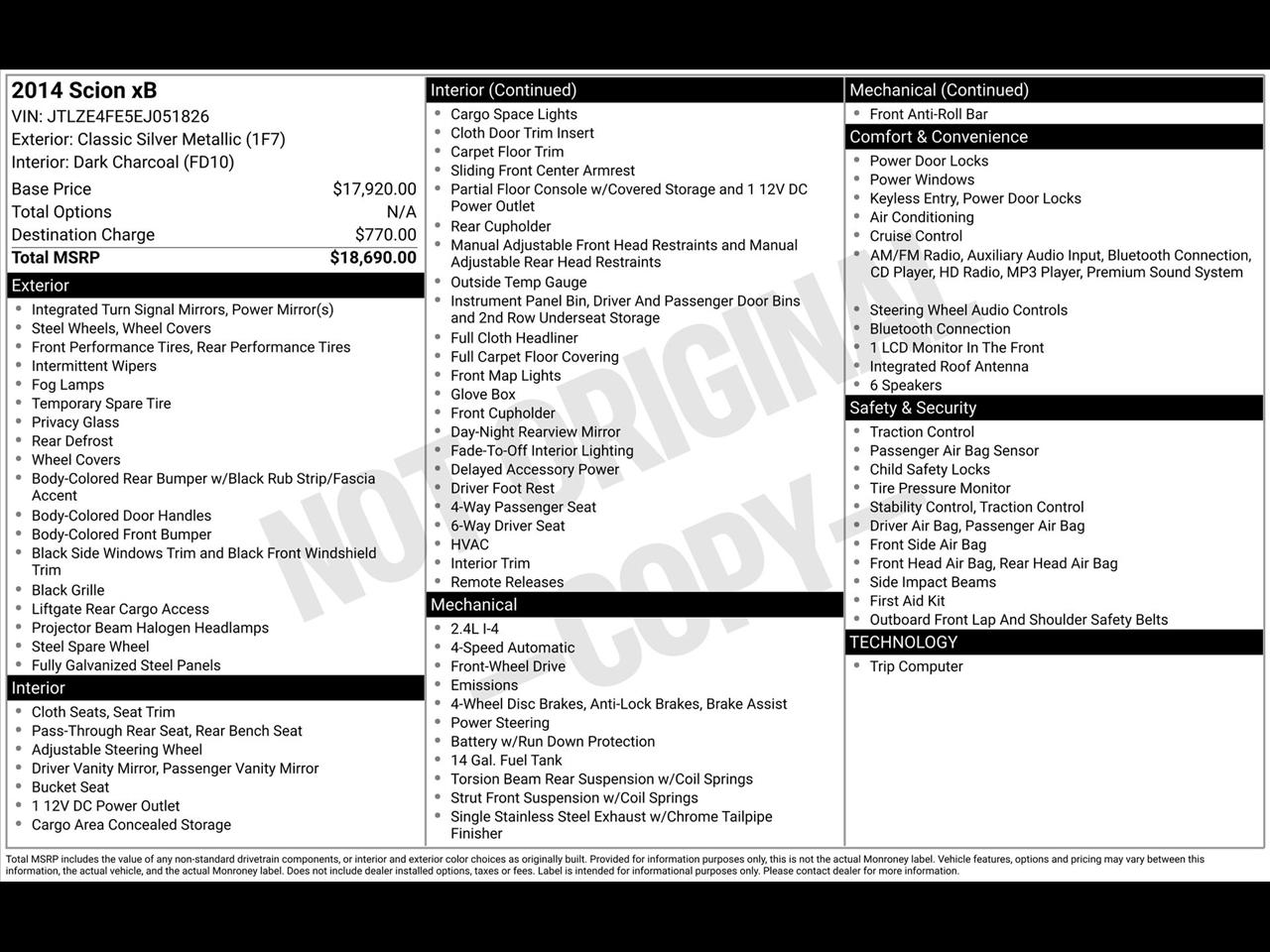 Scion xB 5-Door Wagon 5-Spd MT 2014
