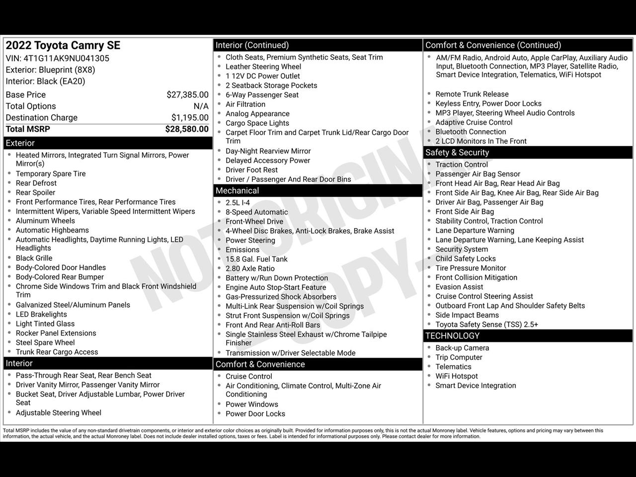 Toyota Camry SE 2022