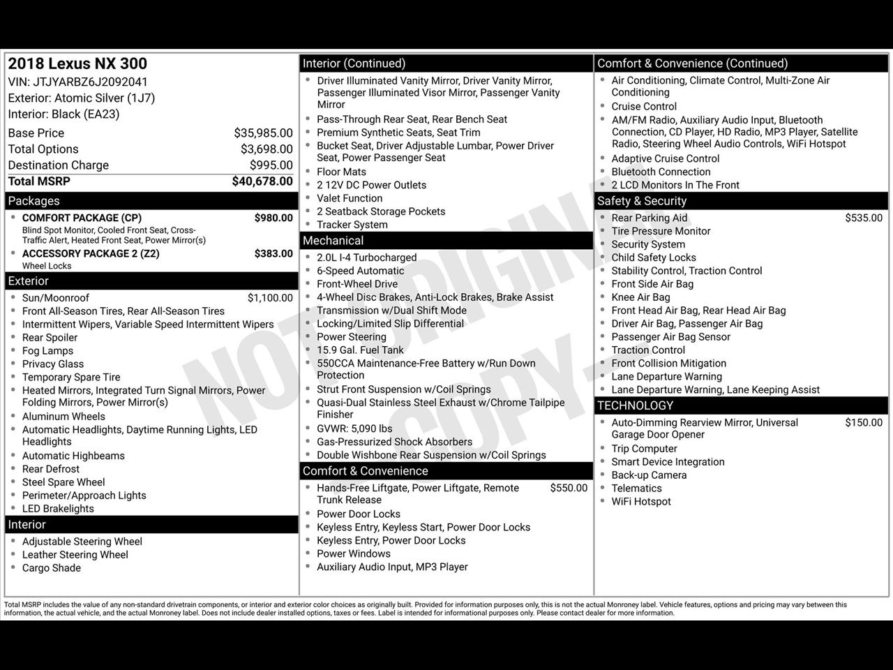 Lexus NX 200t FWD 2018