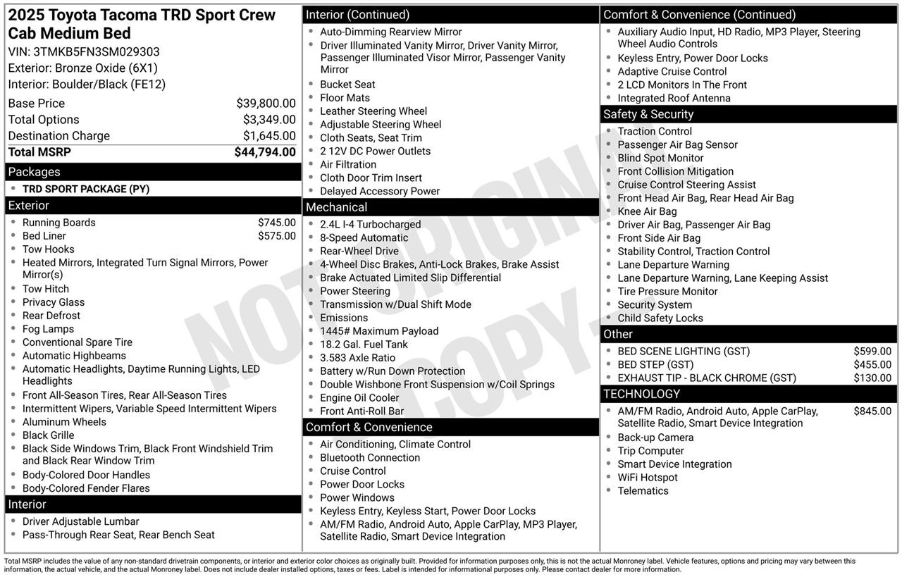 Toyota Tacoma TRD Sport Double Cab 2WD 2025