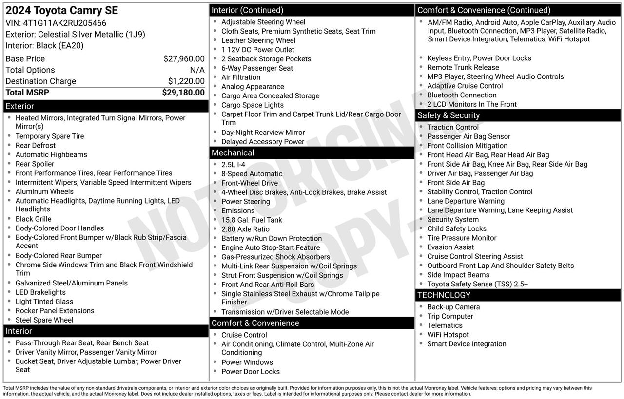Toyota Camry SE 2024