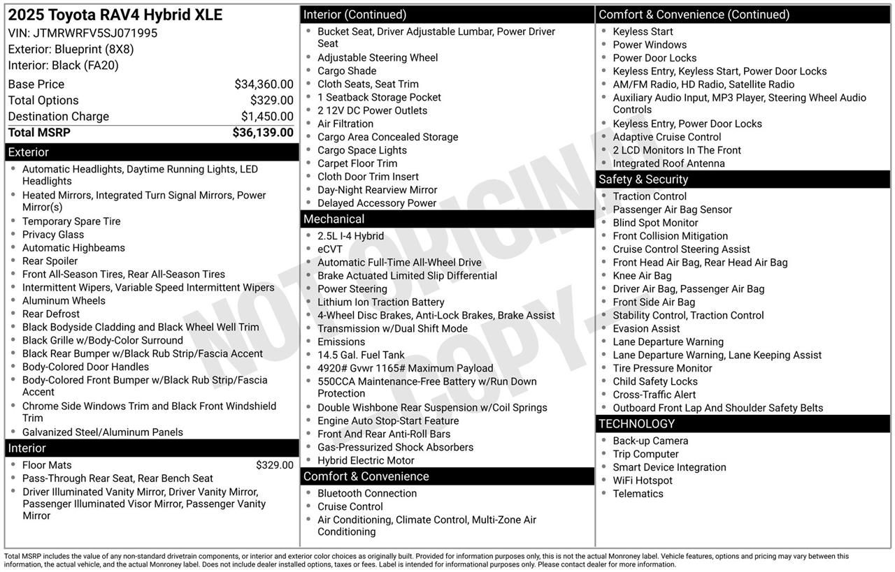 Toyota RAV4 Hybrid XLE 2025