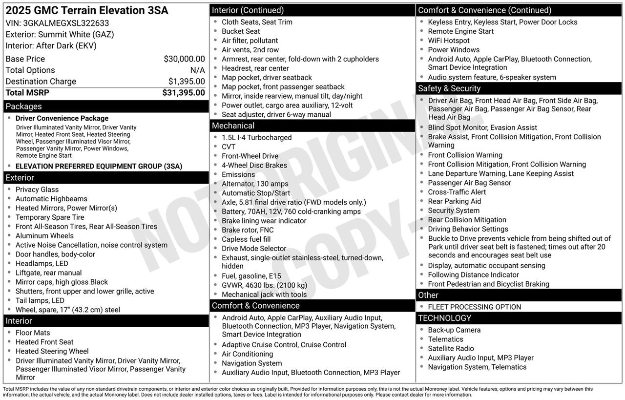 GMC Terrain Elevation 2025