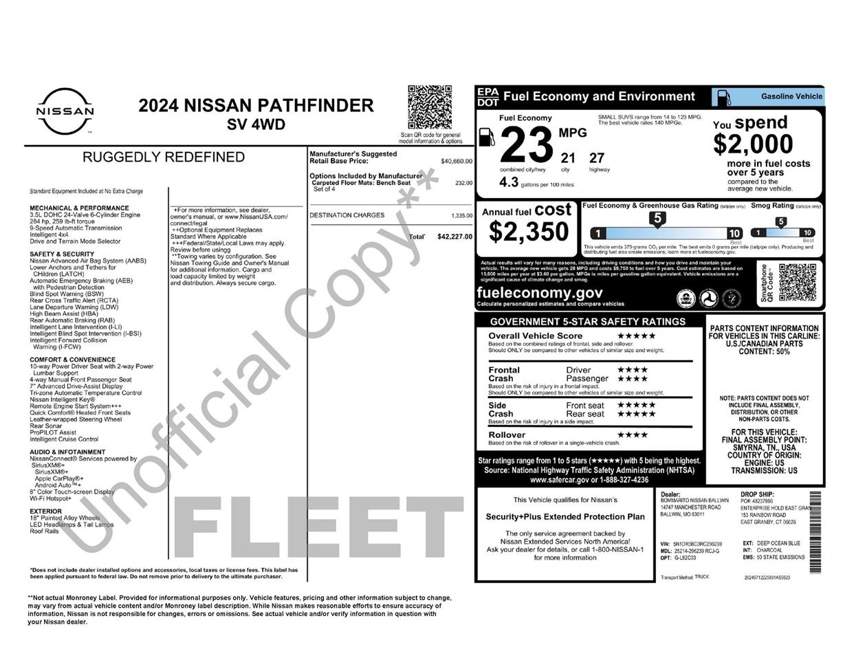 Nissan Pathfinder SV 4WD 2024