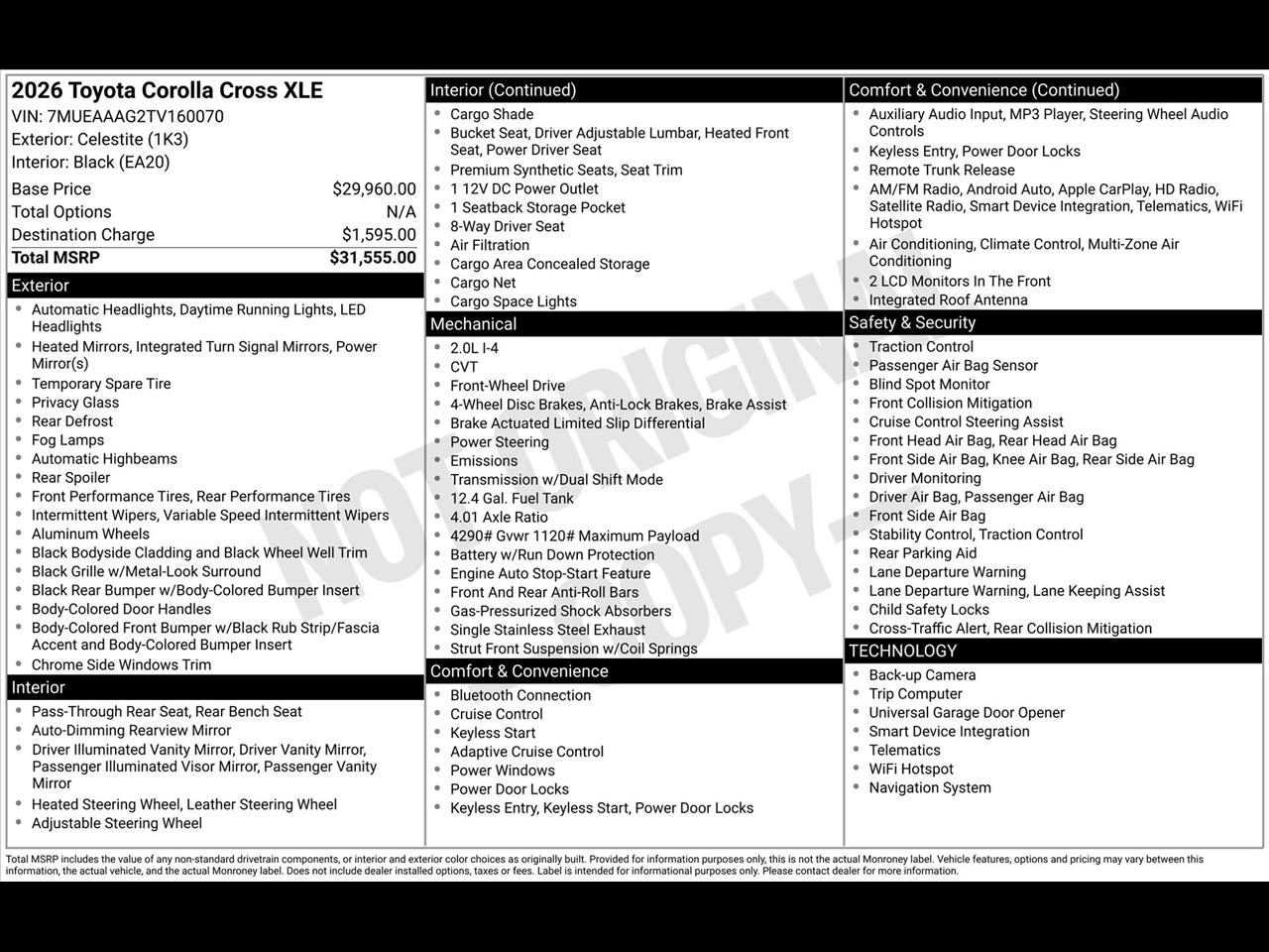 Toyota Corolla Cross XLE 2026