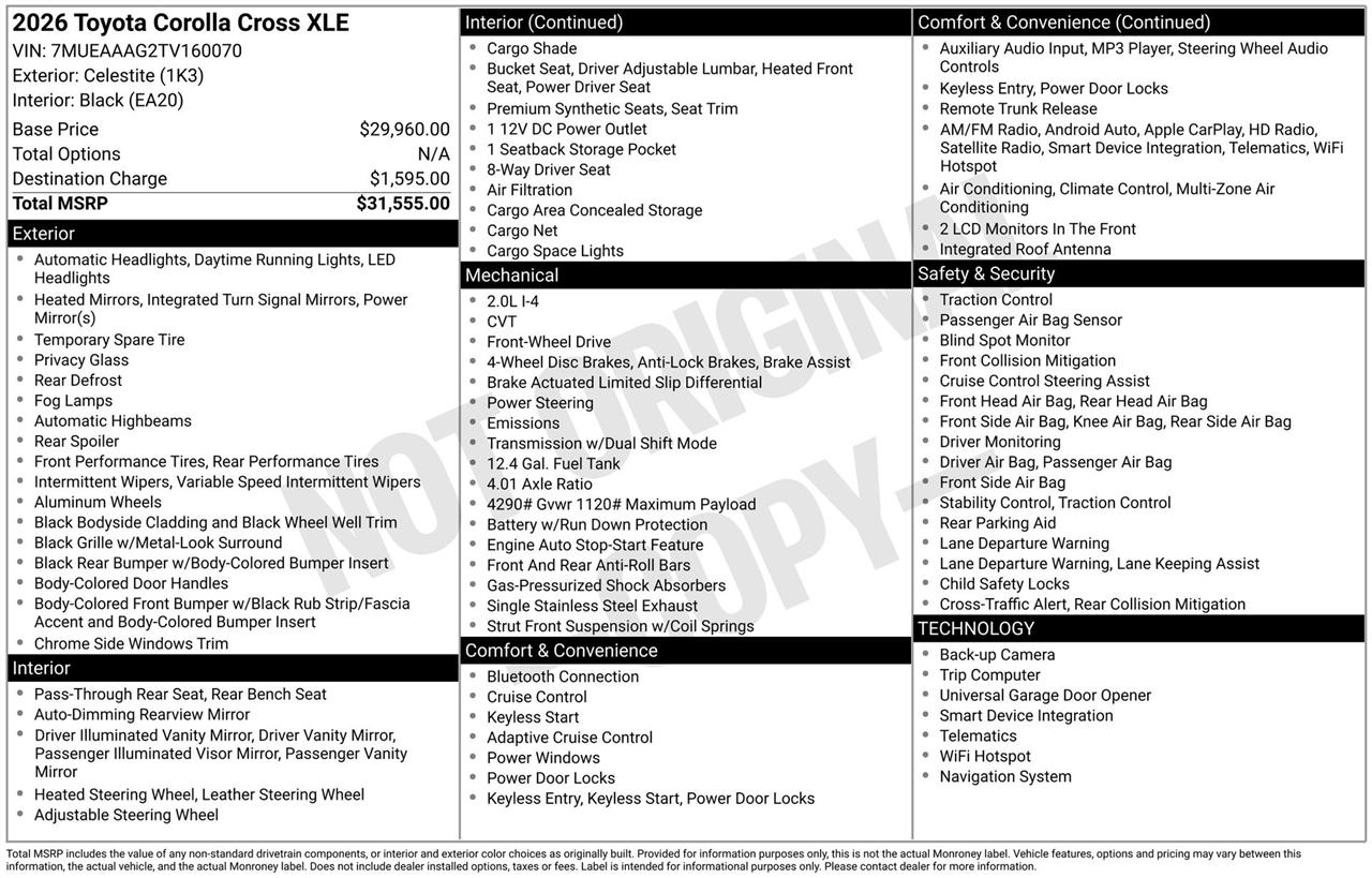 Toyota Corolla Cross XLE 2026