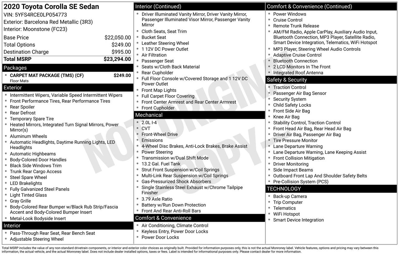 Toyota Corolla SE 2020