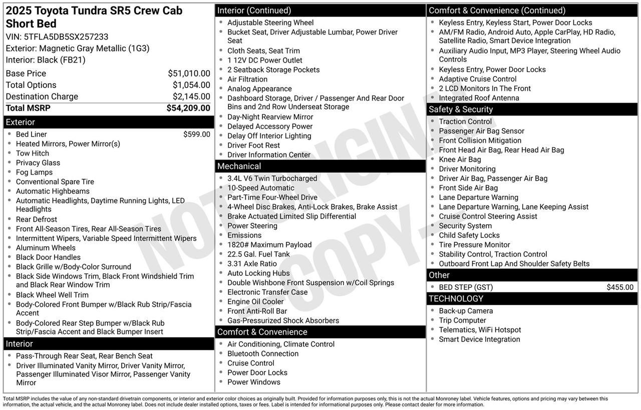 Toyota Tundra SR5 CrewMax 4WD 2025