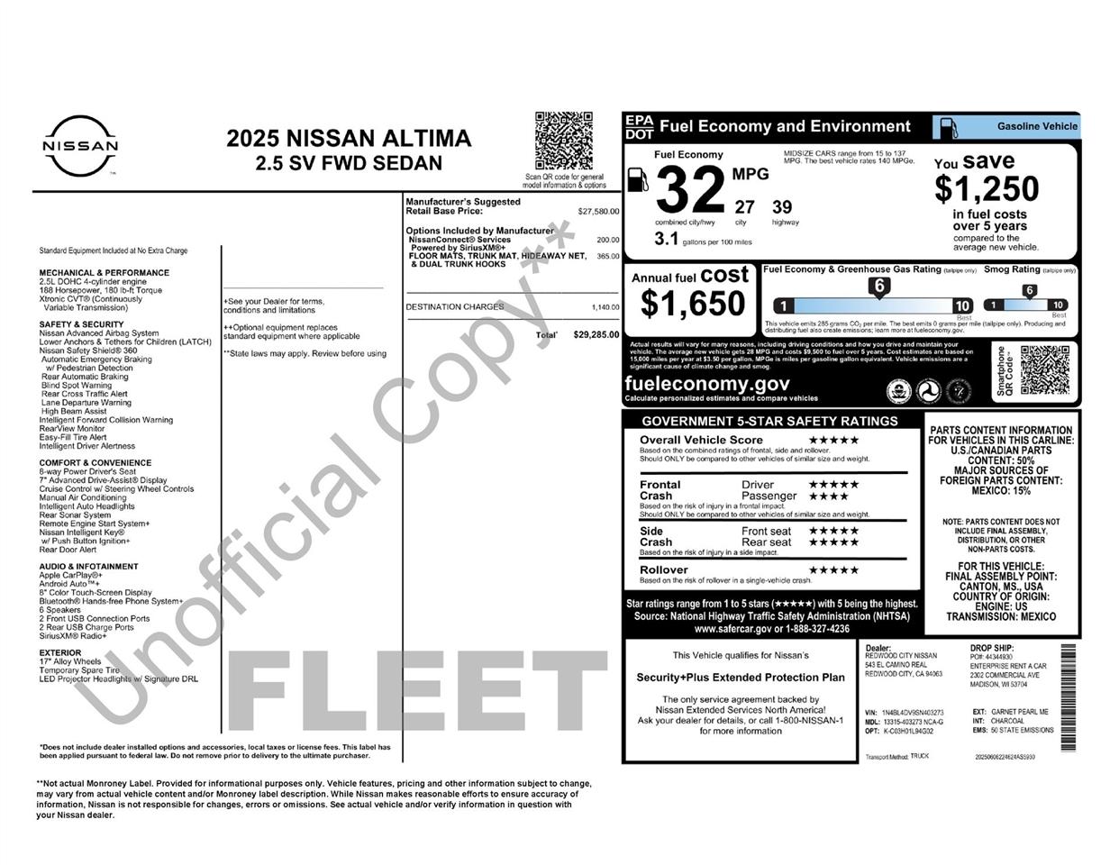 Nissan Altima 2.5 SV 2025