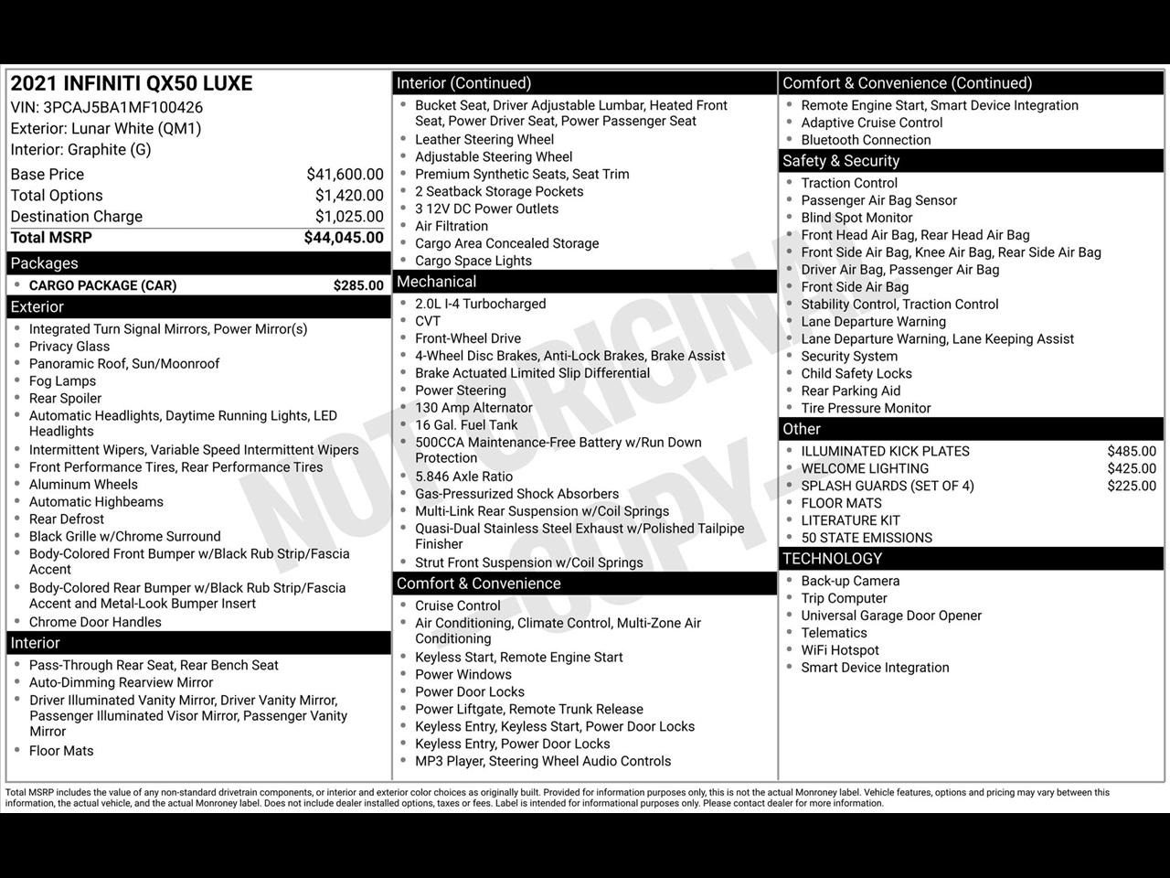 Infiniti QX50 LUXE 2021