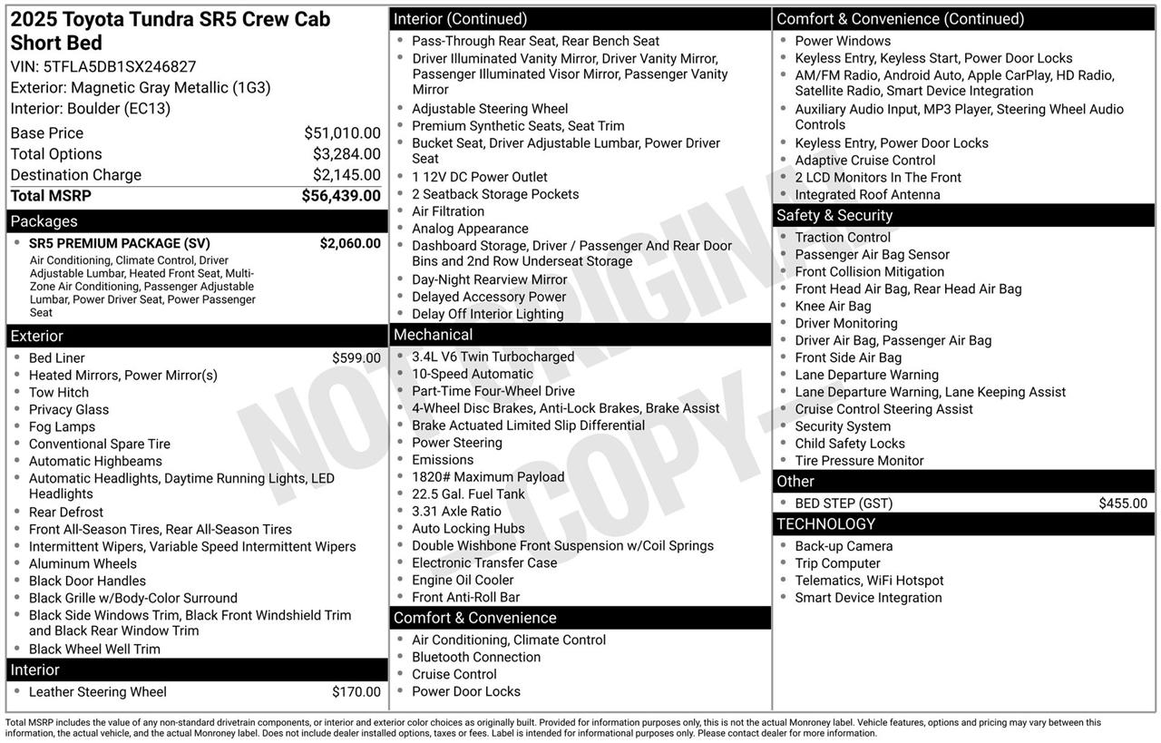 Toyota Tundra SR5 CrewMax 4WD 2025