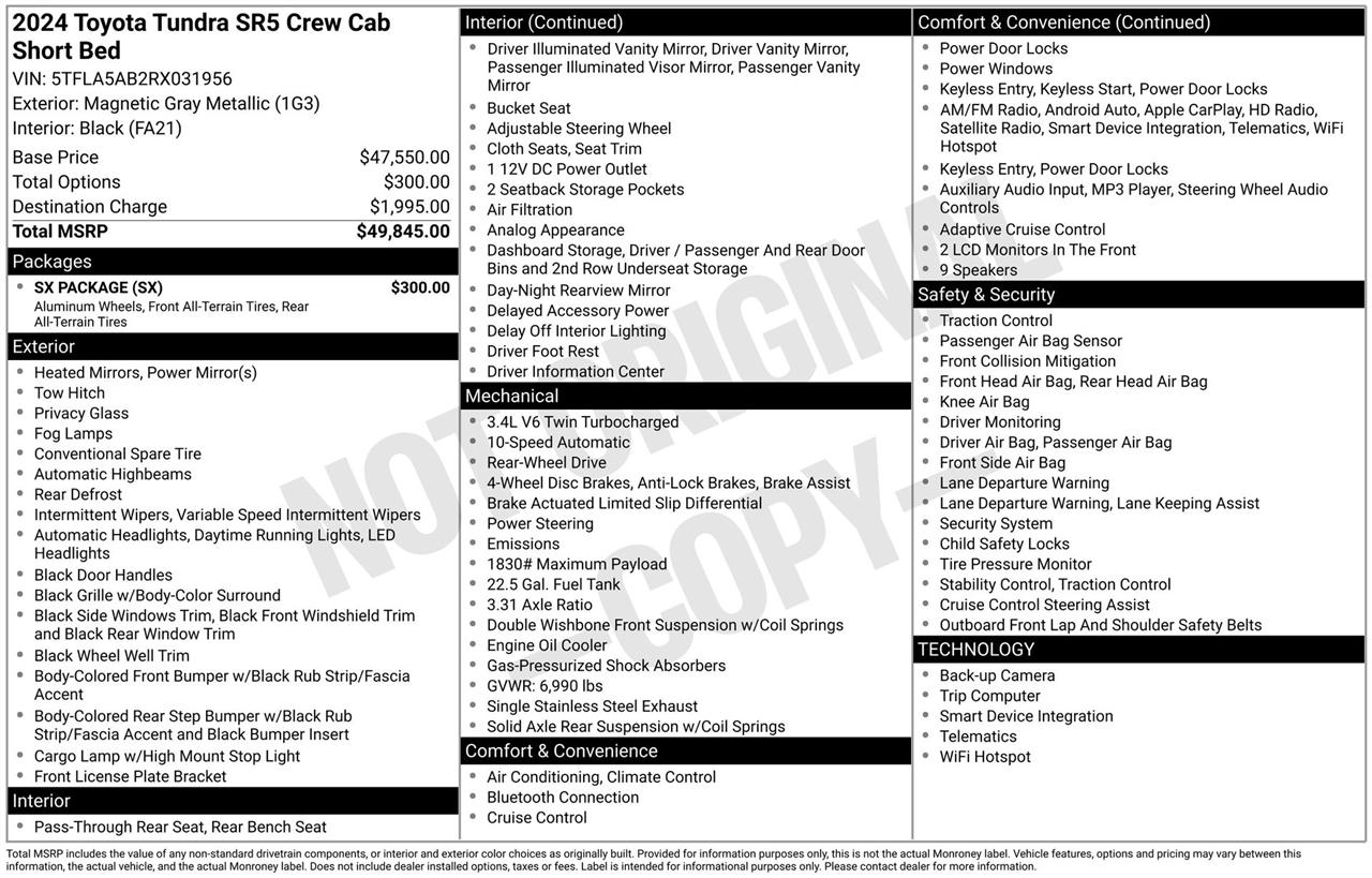 Toyota Tundra SR5 CrewMax 2WD 2024