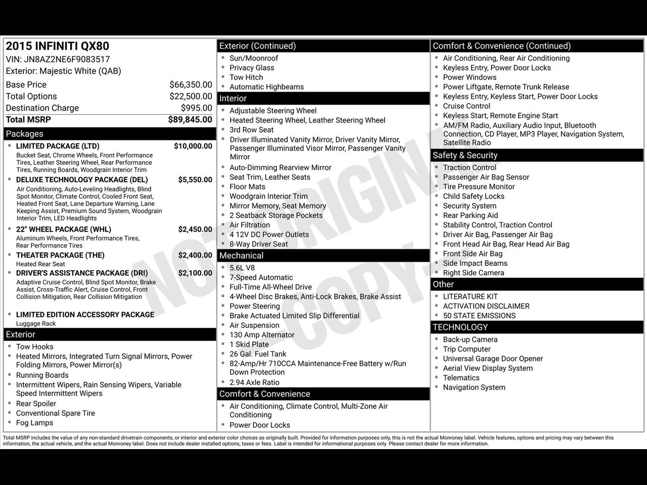 Infiniti QX80 4WD 2015