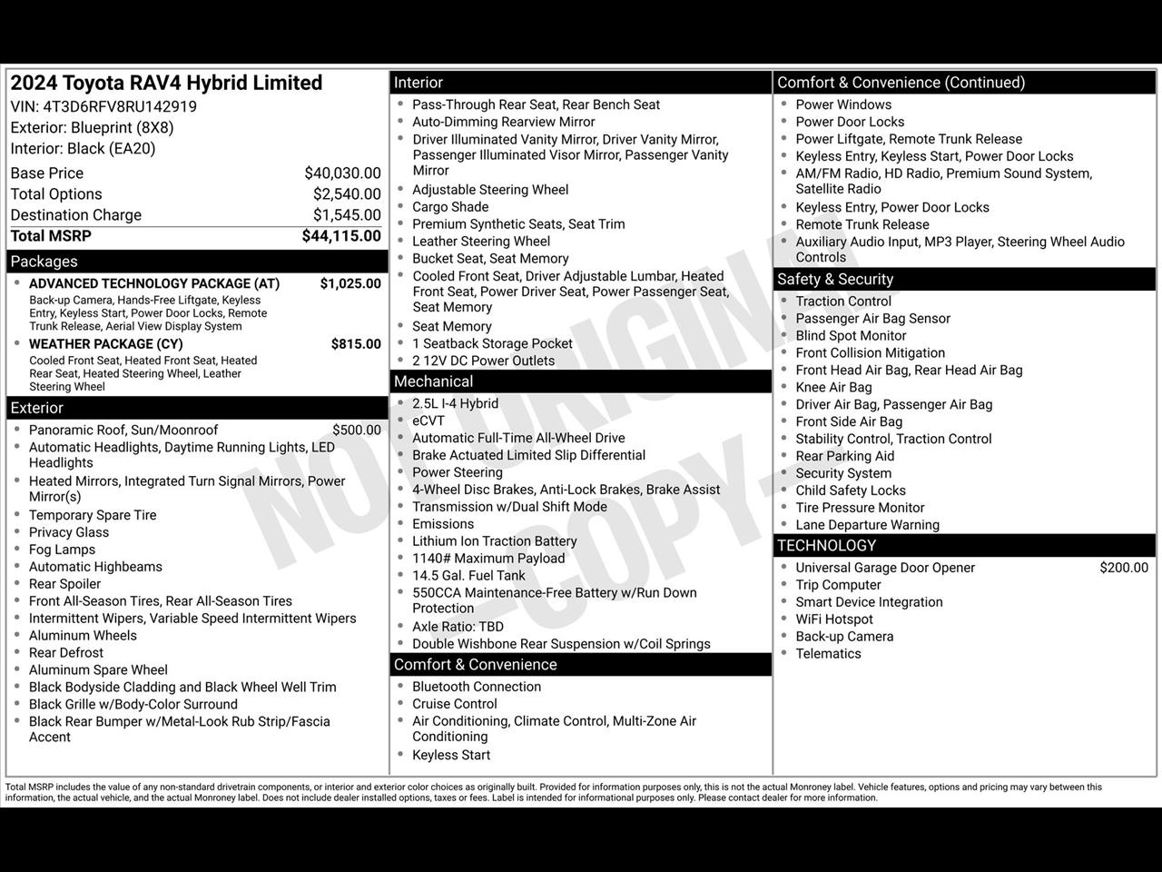 Toyota RAV4 Hybrid Limited 2024