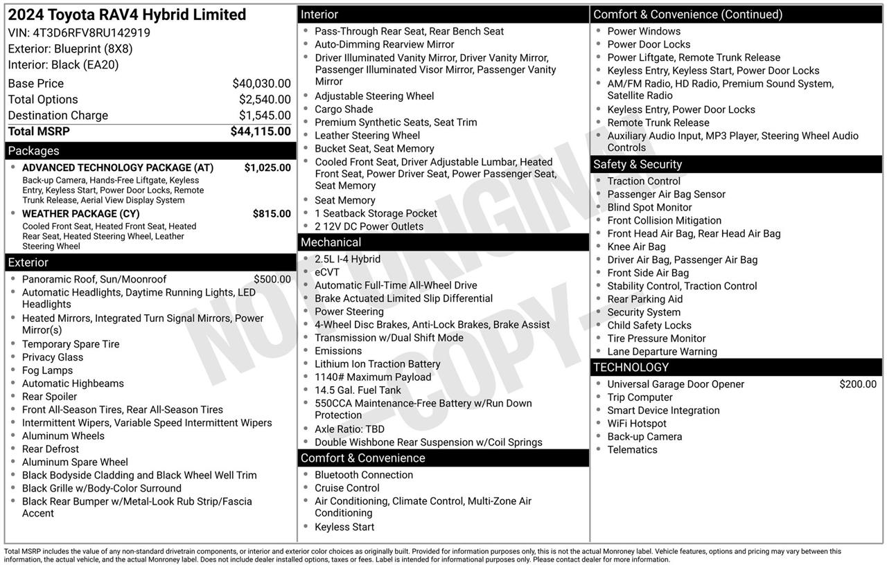 Toyota RAV4 Hybrid Limited 2024