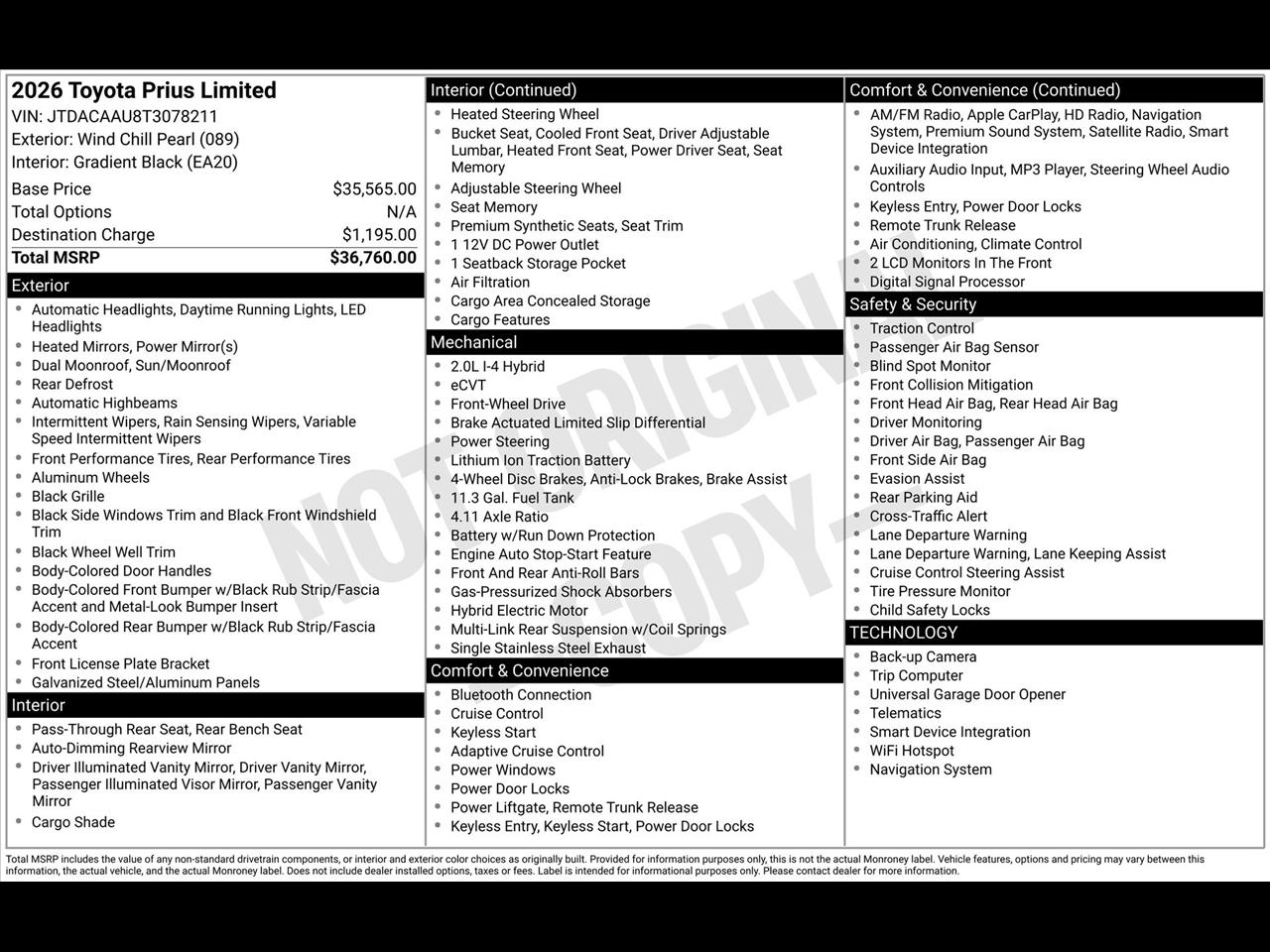 Toyota Prius Limited 2026