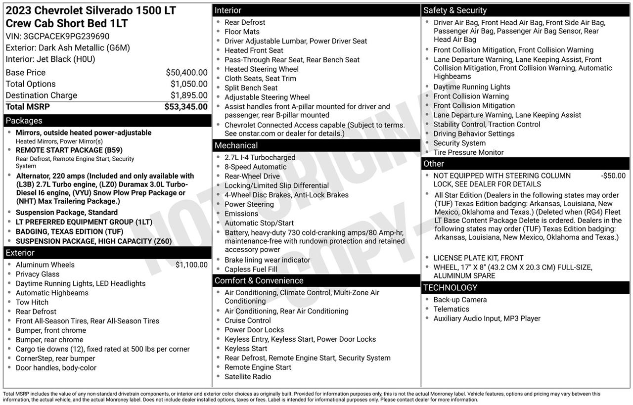 Chevrolet Silverado 1500 LT Crew Cab 2WD 2023
