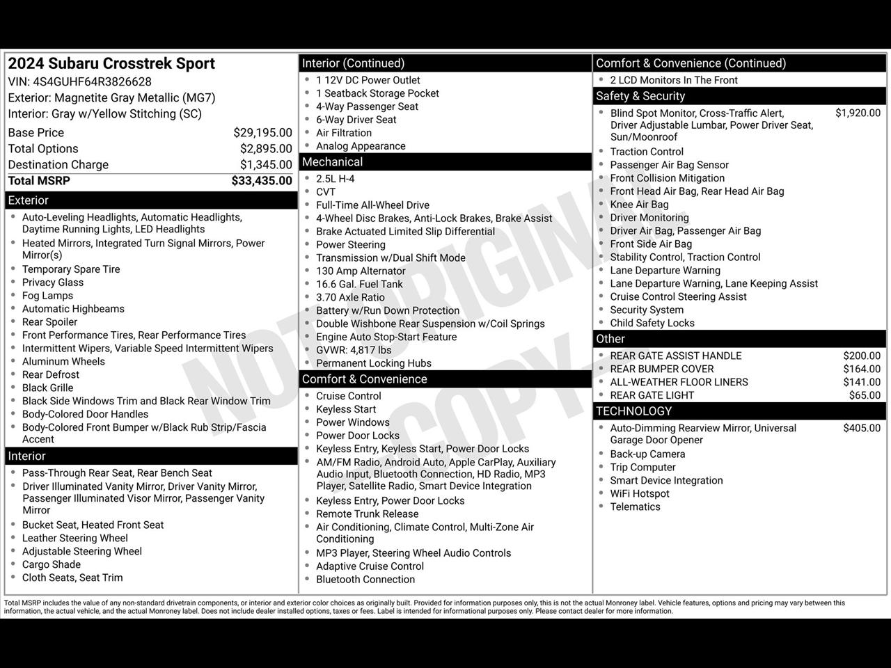 Subaru Crosstrek Sport 2024