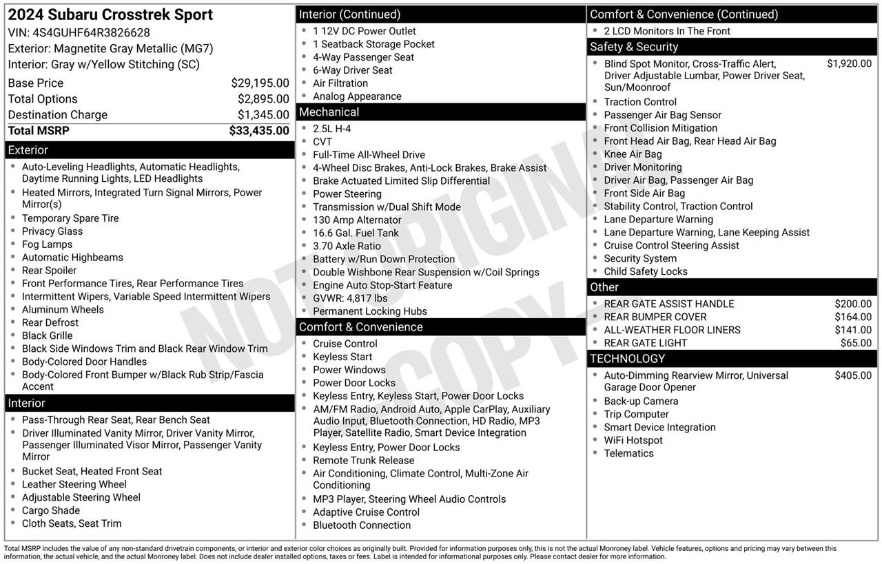 Subaru Crosstrek Sport 2024