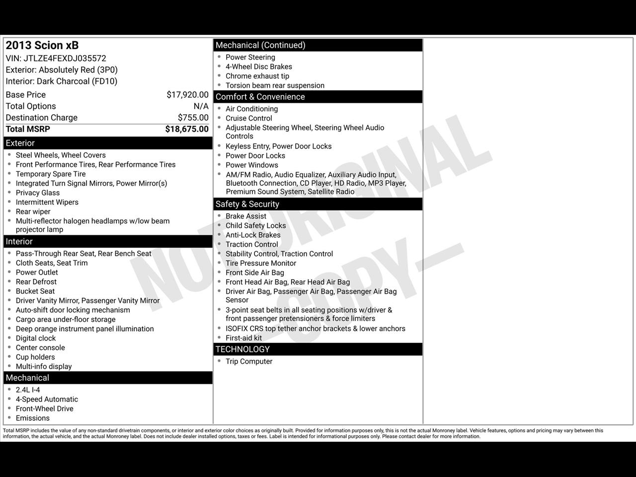 Scion xB 5-Door Wagon 5-Spd MT 2013