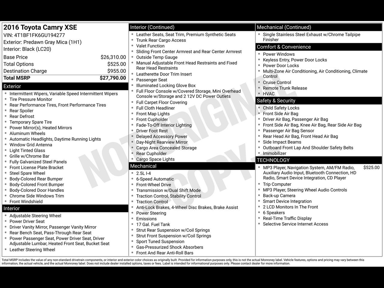 Toyota Camry XLE 2016