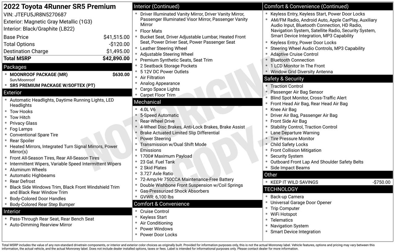Toyota 4Runner SR5 Premium 2022