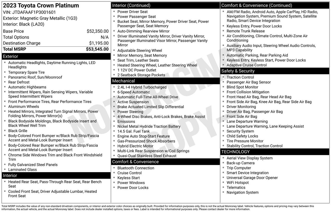 Toyota Crown Platinum 2023