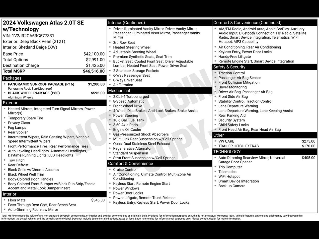 Volkswagen Atlas SE w/Technology 2024