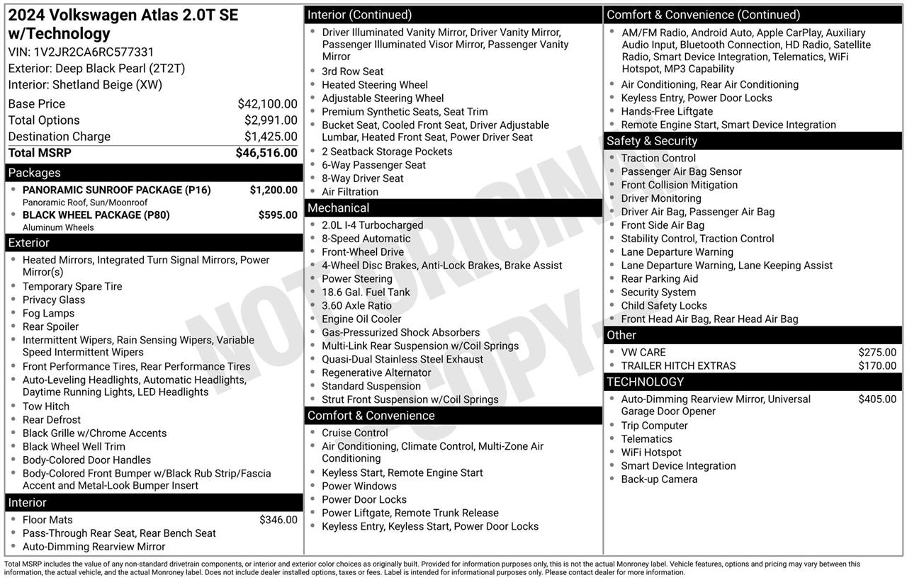 Volkswagen Atlas SE w/Technology 2024