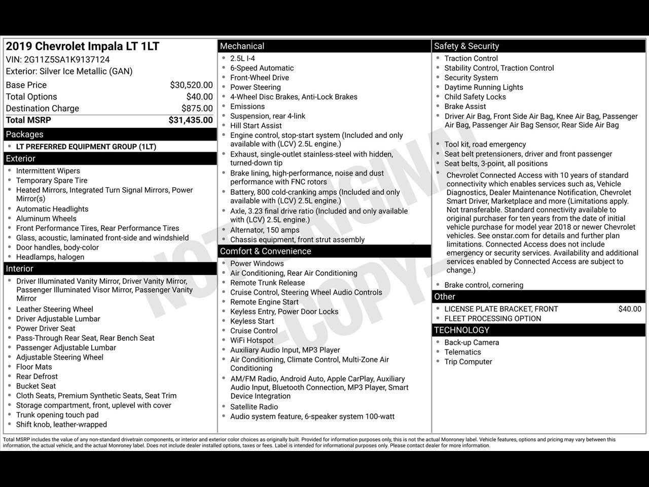 Chevrolet Impala LT 2019