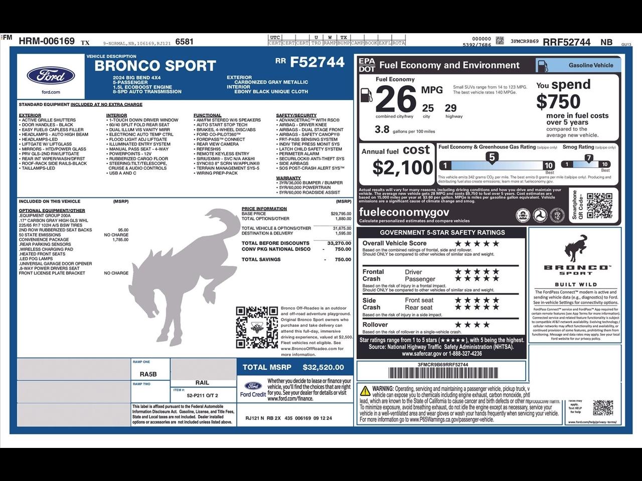 Ford Bronco Sport Big Bend 2024