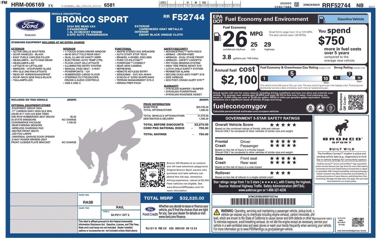 Ford Bronco Sport Big Bend 2024