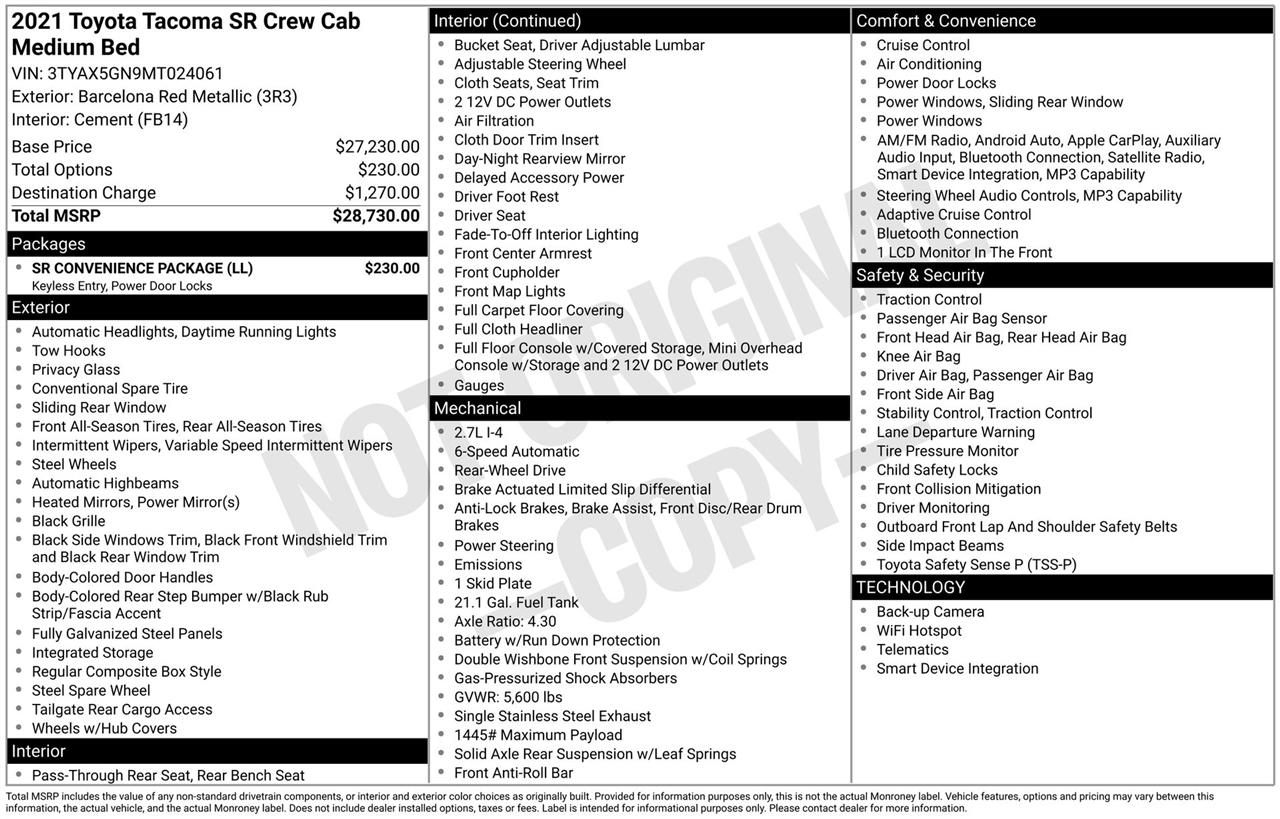 Toyota Tacoma SR5 Double Cab I4 2WD 2021