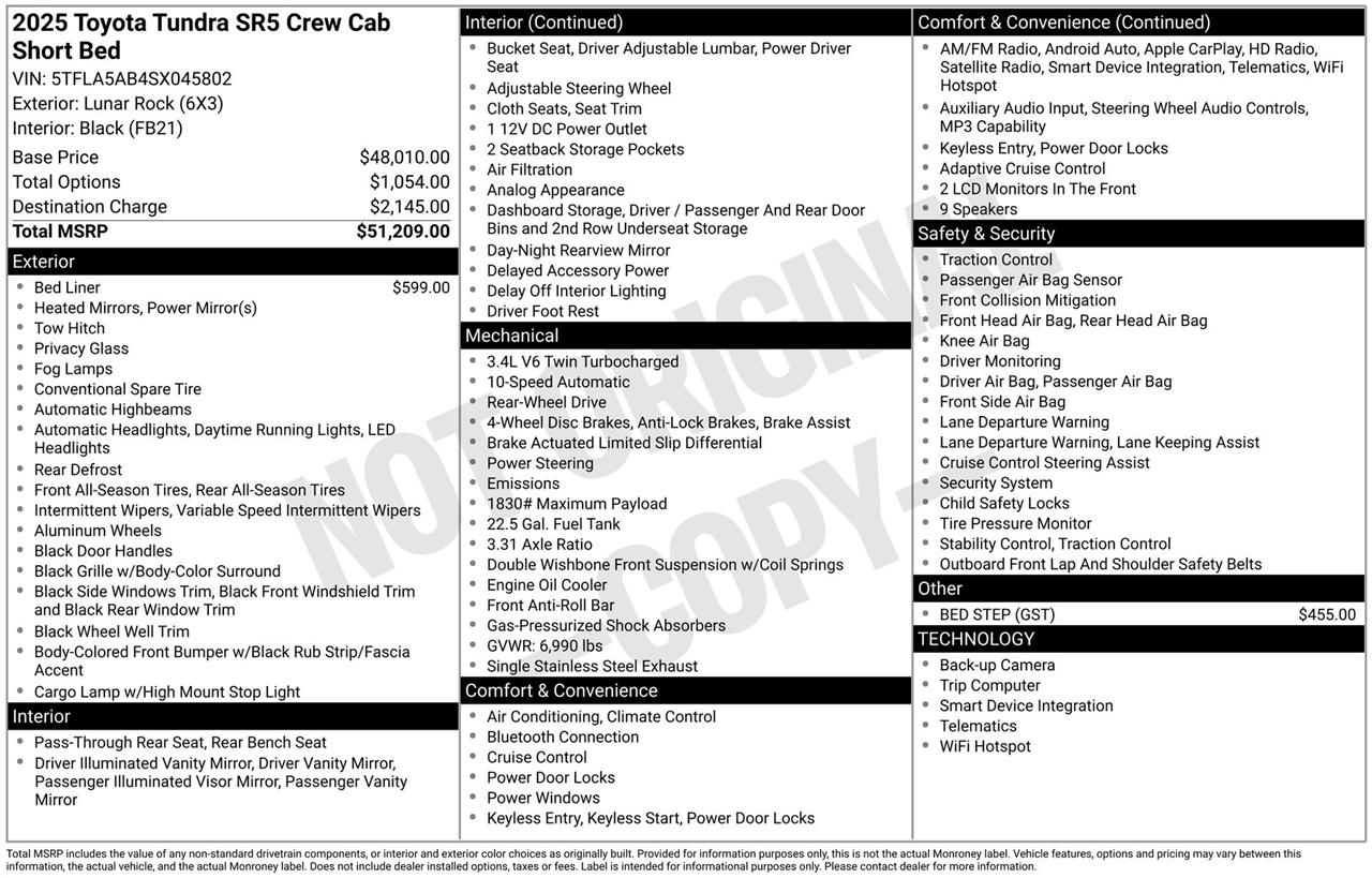 Toyota Tundra SR5 CrewMax 2WD 2025