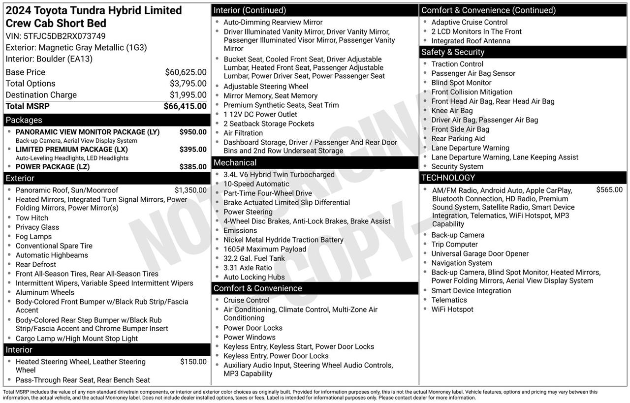 Toyota Tundra Limited CrewMax 4WD Hybrid 2024