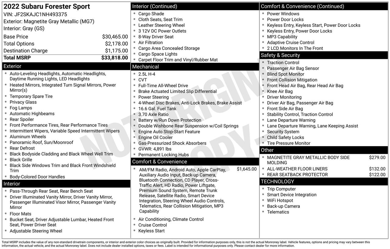 Subaru Forester Sport 2022
