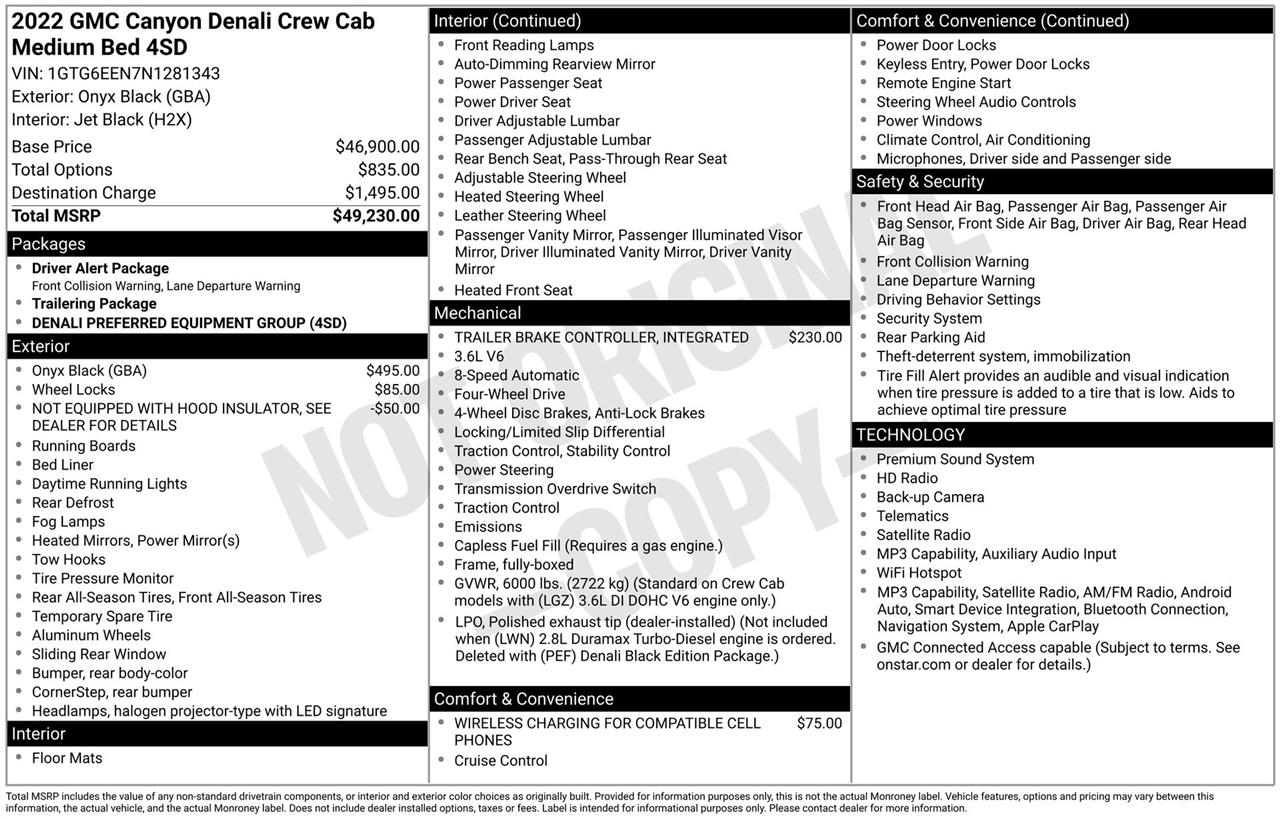 GMC Canyon Denali Crew Cab Long Box 4WD 2022