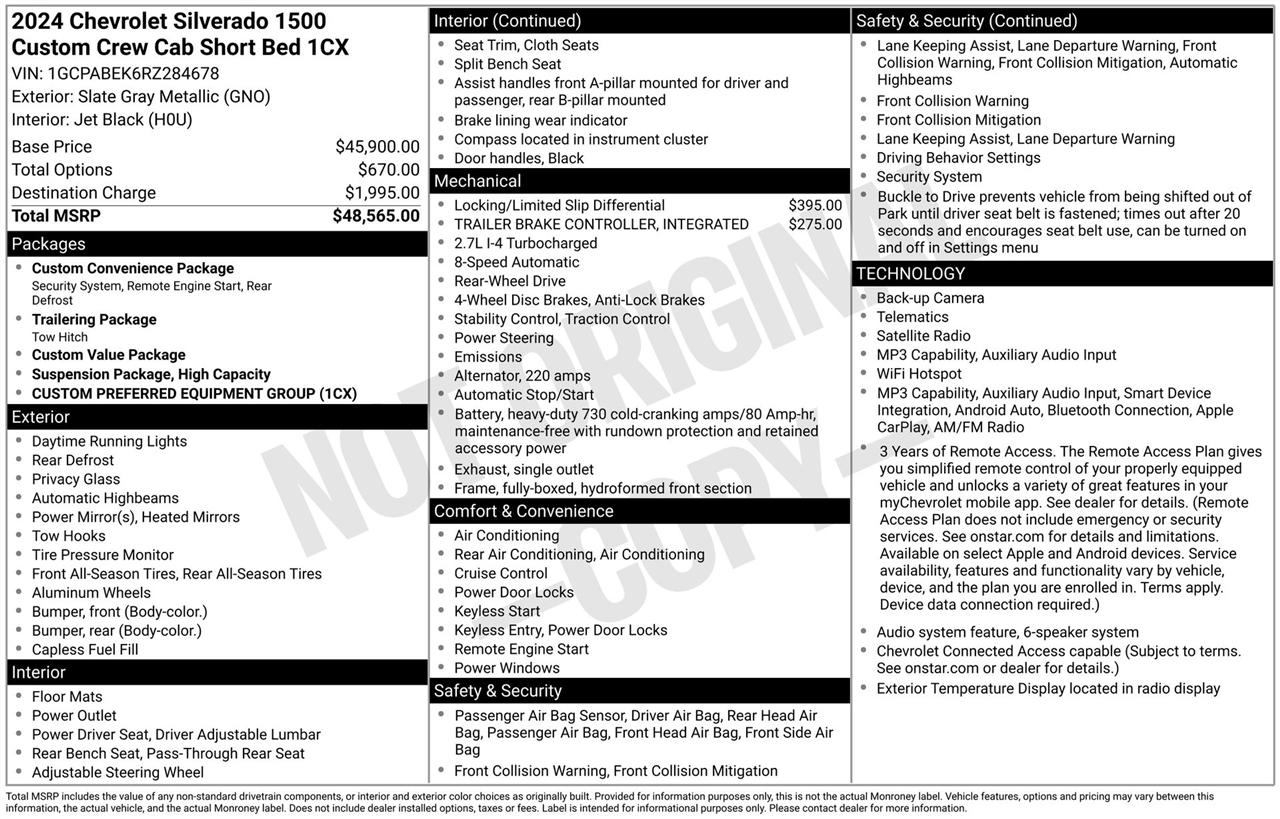 Chevrolet Silverado 1500 Custom Crew Cab 2WD 2024