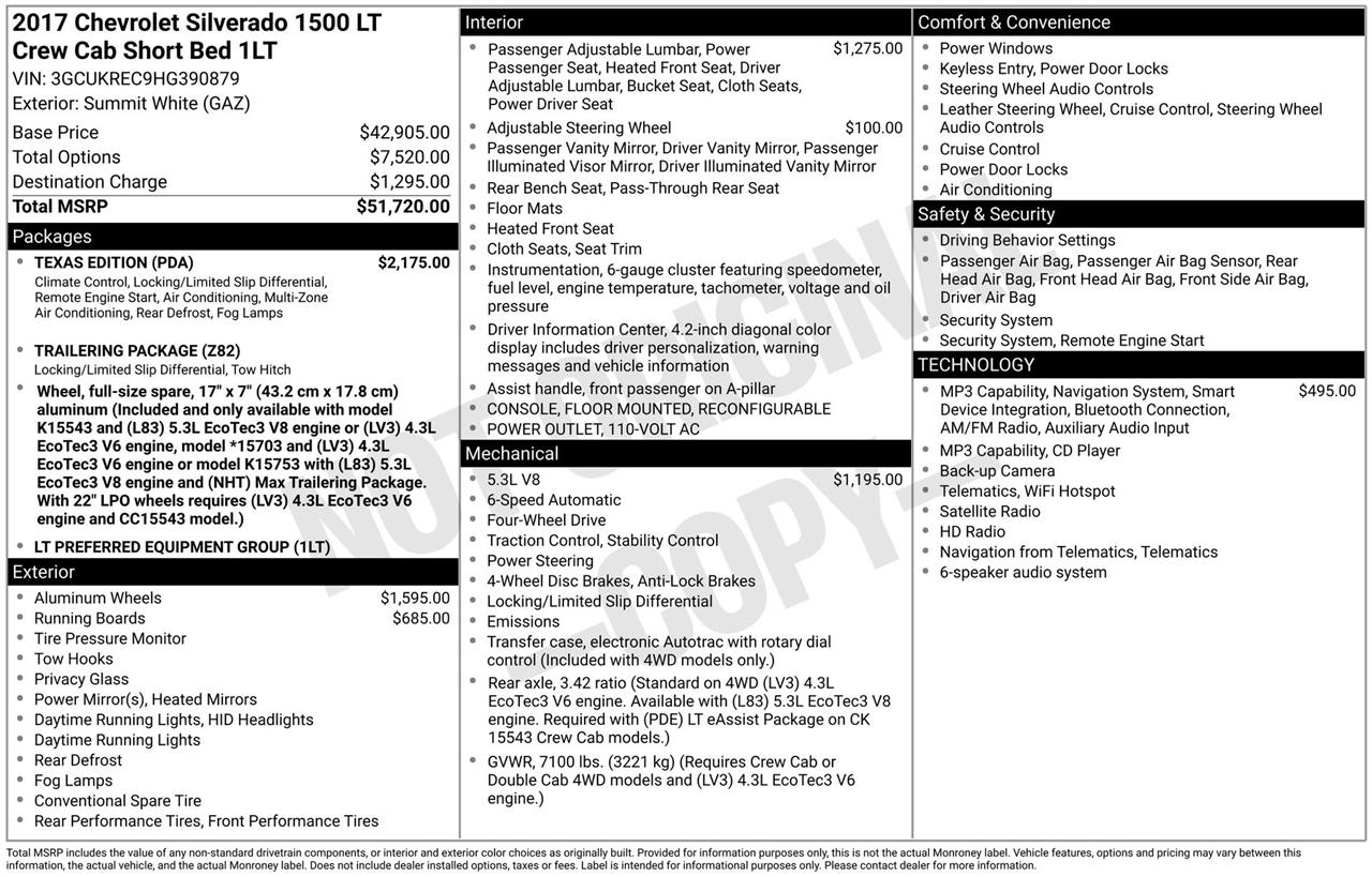 Chevrolet Silverado 1500 LT Crew Cab 4WD 2017