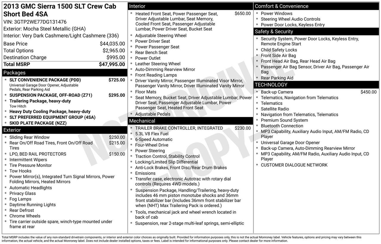 GMC Sierra 1500 SLT Crew Cab 4WD 2013