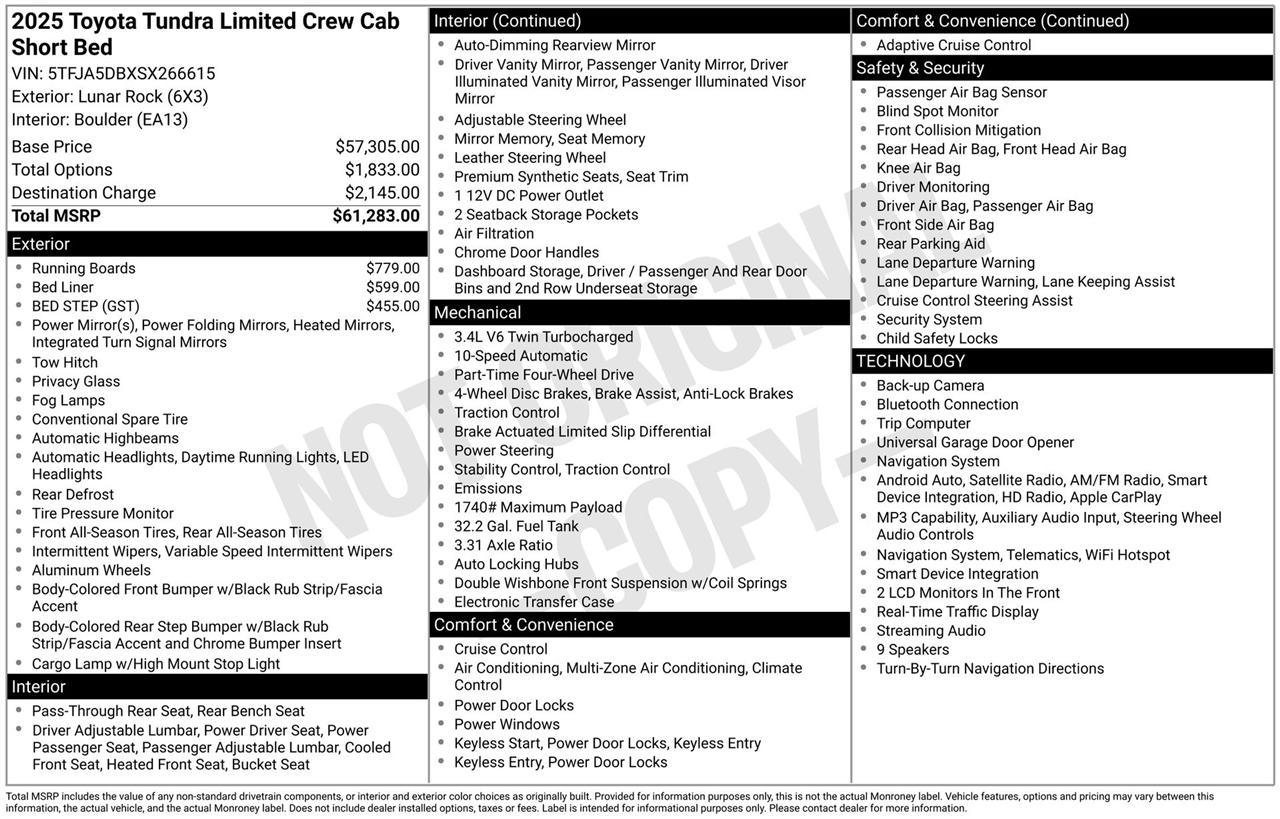 Toyota Tundra Limited CrewMax 4WD 2025