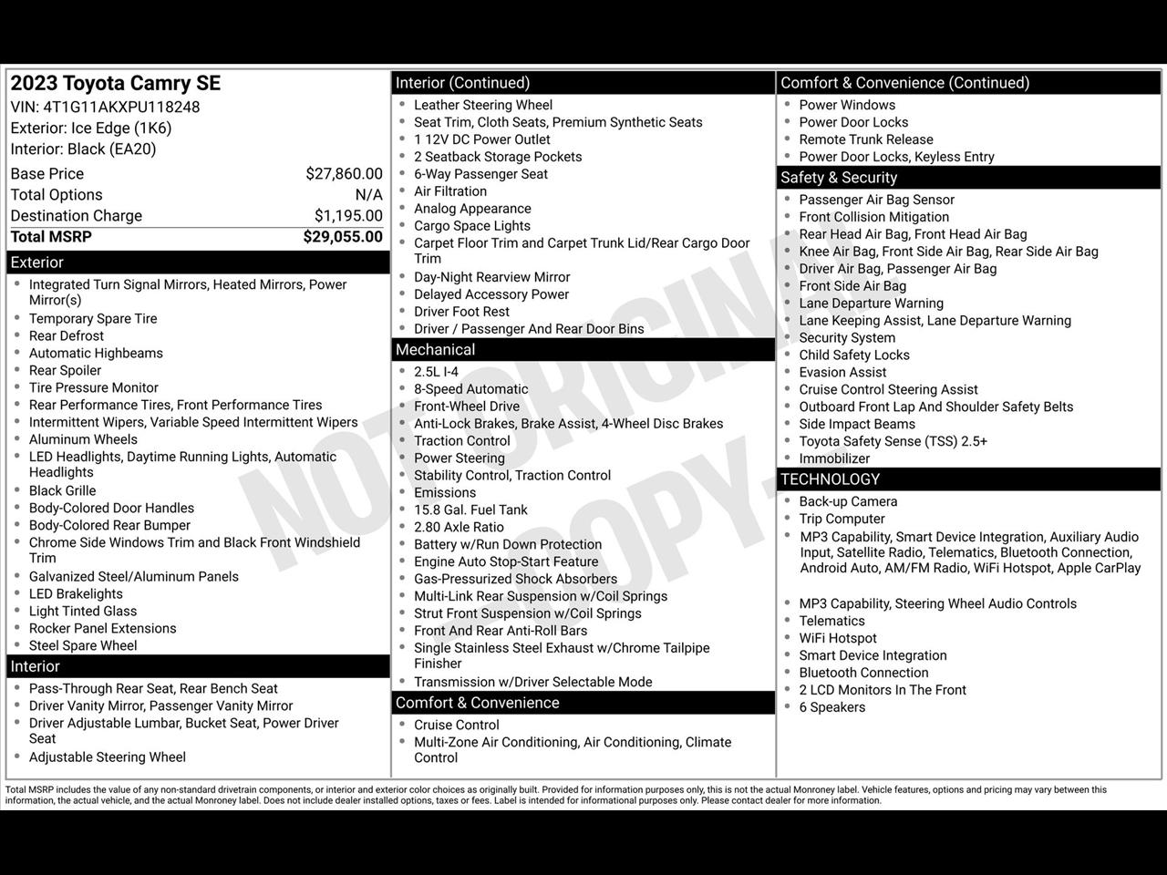 Toyota Camry SE 2023